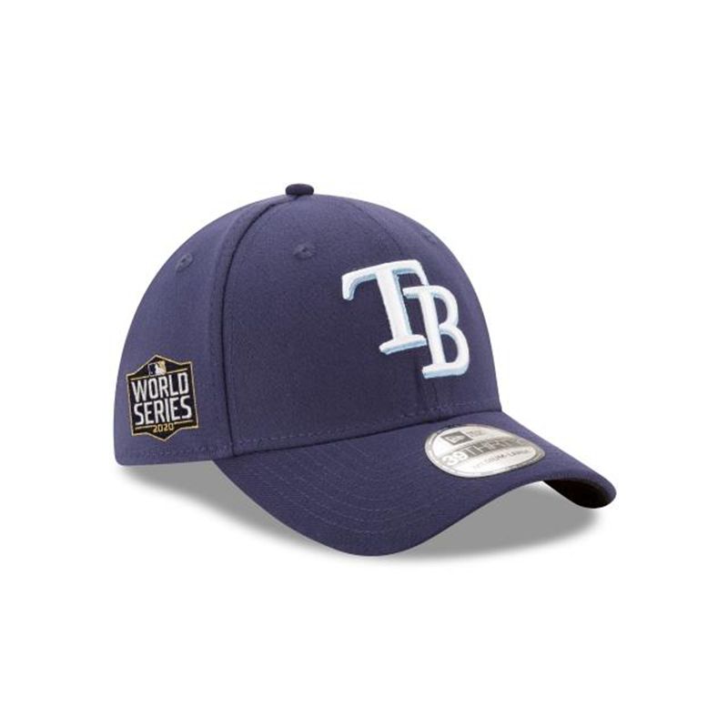 MLB Tampa Bay Rays World Series Side Patch 39Thirty Stretch Fit (LVN9446) - Blue New Era Caps